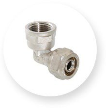 Фитинг обжимной с переходом на внутреннюю резьбу, угольник Обжимной фитинг